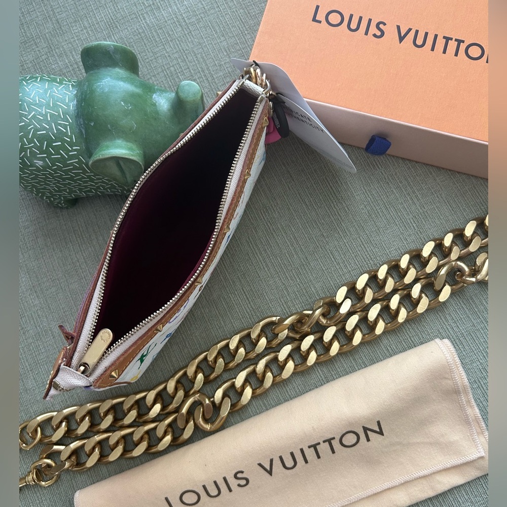 Louis Vuitton White Luxury Takashi Murakami Pochette - Picture 10 of 11